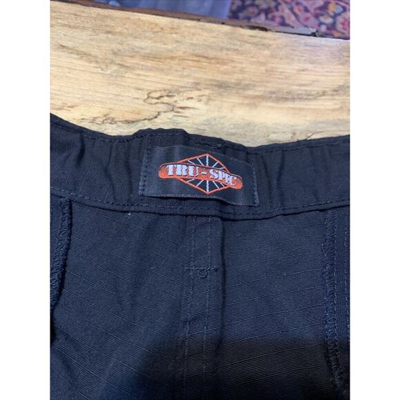 TRU-SPEC Cargo Shorts Military Tactical Rip Stop Button Fly Black Army Large - Picture 1 of 6